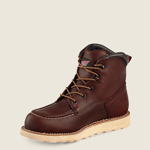 Red Wing Safety Boots Dark Brown - Mens Traction Tred - 6-inch Waterproof Toe - 2649-ZBGEJ